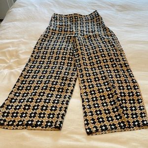 Zara geometric side zip satin pant